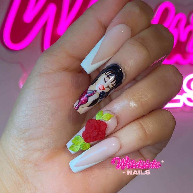 rose colorful nails